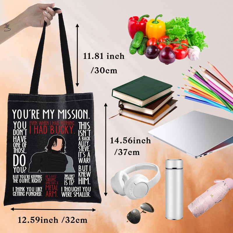 BWWKTOP Bucky Tote Bag Superheros Barnes Fans Gift Even When