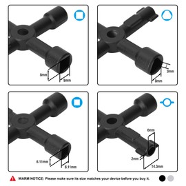 DURATECH Meter Box Key Gas Key, 2-Piece 4-Way Multi-Functional Utilities Key for Electric Elevator Cupboard Cabinet Water Gas Meter Opening