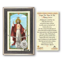 Bliss Sterling Silver Saint Michael /Coast Guard Medal Pendant Necklace 24" PrayerCard