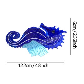 Twin Sea Horse Hair Clip,Acetate Hair Claw,Small Hair Clips for Women (Royal Blue)