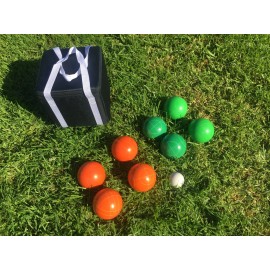 BuyBocceBalls New Listing - (2 of 28) Unique Bocce Sets - 107mm with Green and Orange Balls