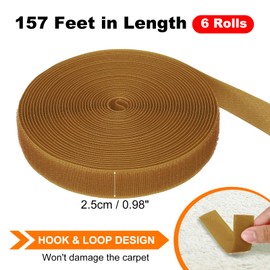 PATIKIL 6 Rolls 157Ft Carpet Marker Strips, Nylon Floor Tape for Areas and Flow Line Up for Classroom, Social Distance, Office, Brown