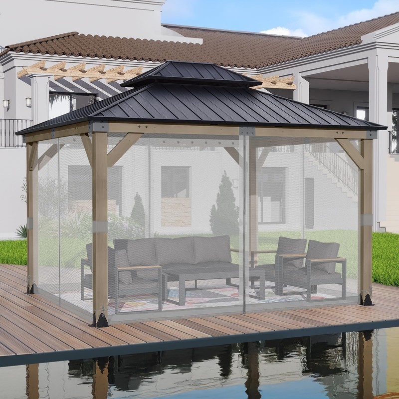 BPS 10' x 13' Gazebo Universal Mosquito Netting Screen Replacement,