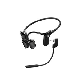 AVIOT WB-E1M Bone Conduction Headset, Includes Bloom Microphone, Running, Earbuds, Hard Earphones, Built-in BA Driver, Bluetooth 5.2, IPX5 Waterproof, Type C Charging, 12 Hours of Playback,