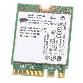 Annadue 7265NGW AC NGFF Wireless Network Card Dual Band 2.4G 300Mbps / 5G 867Gb/s 1200Mbps WiFi Adapter with Bluetooth 4.2 for Laptops with NGFF Slot