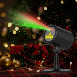 Christmas Laser Lights,Red and Green Moving Outdoor Laser Light for Christmas, New Year and Holiday Outdoor Laser Projector Lights【‎HT-LL-02 】