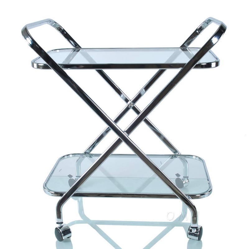 Anne Home X-Shape Bar Cart, One Size, Chrome