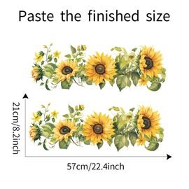 Plant Sunflower Wall Sticker Sunflower Sticker Removable Wall Sticker Living Room Kitchen Wall Sticker Interior DIY Room Decoration