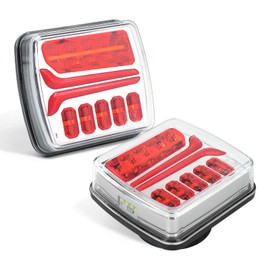 NEONLG Wireless Trailer Lights, Magnetic Tow Light for Truck RV, Battery Powered LED Towing Lights Turn Signal Kit for Boat Camper Caravan Wreckers Brake Reverse Stop Running, IP65 Waterproof