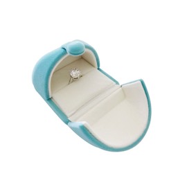 Jewelry Case for Ring Made of Luxurious Velvet with Hard Dome Shell Engagement Wedding Birthday Presentation (Jewelry is not included)