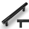 Amerdeco 10 Pack Matte Black Knurled Cabinet Pulls 96mm Hole