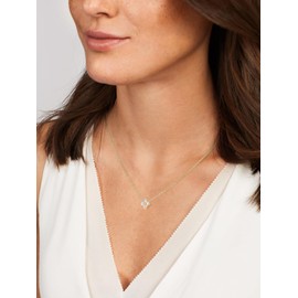 Gold Plated Dainty Small Moissanite Flower Cute Necklace for Women 925 Sterling Silver Chain Pendant