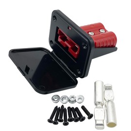 JooFn 120A Plug Mounting Panel with Cover for Anderson SB120 Connectors Flush Mount Recessed Plate (Red-1pc)