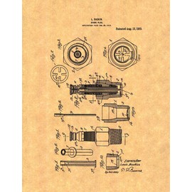 Spark Plug Patent Print (13" x 19") M10840