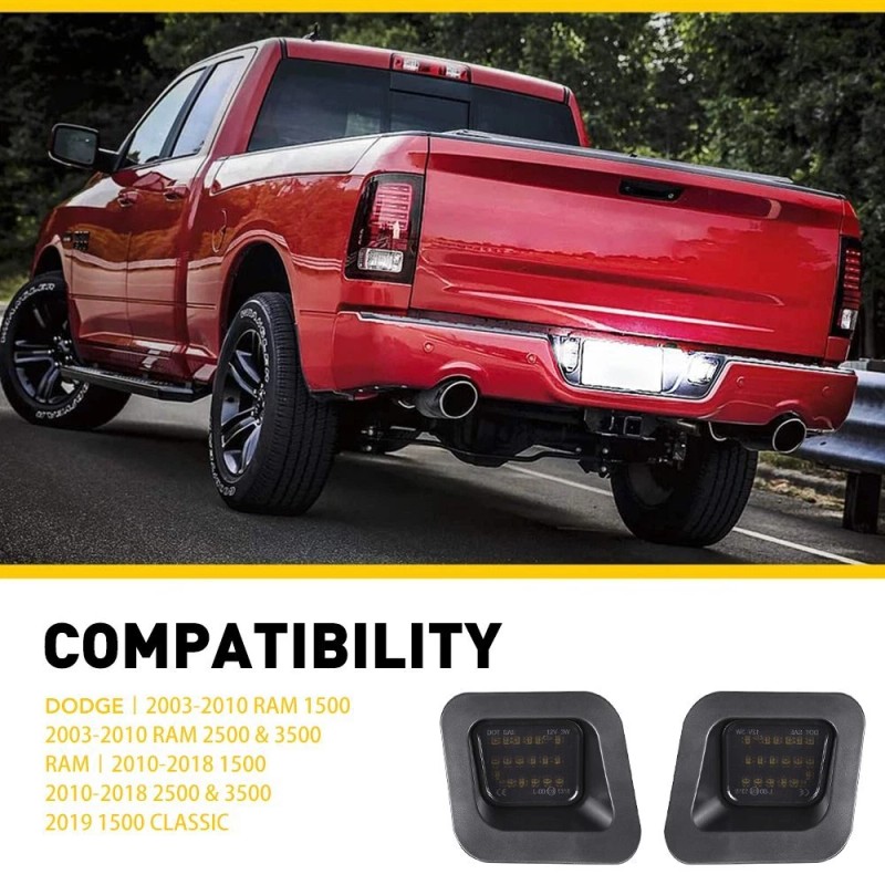 OXILAM Smoked Full LED Rear License Plate Lights For 2003-2018