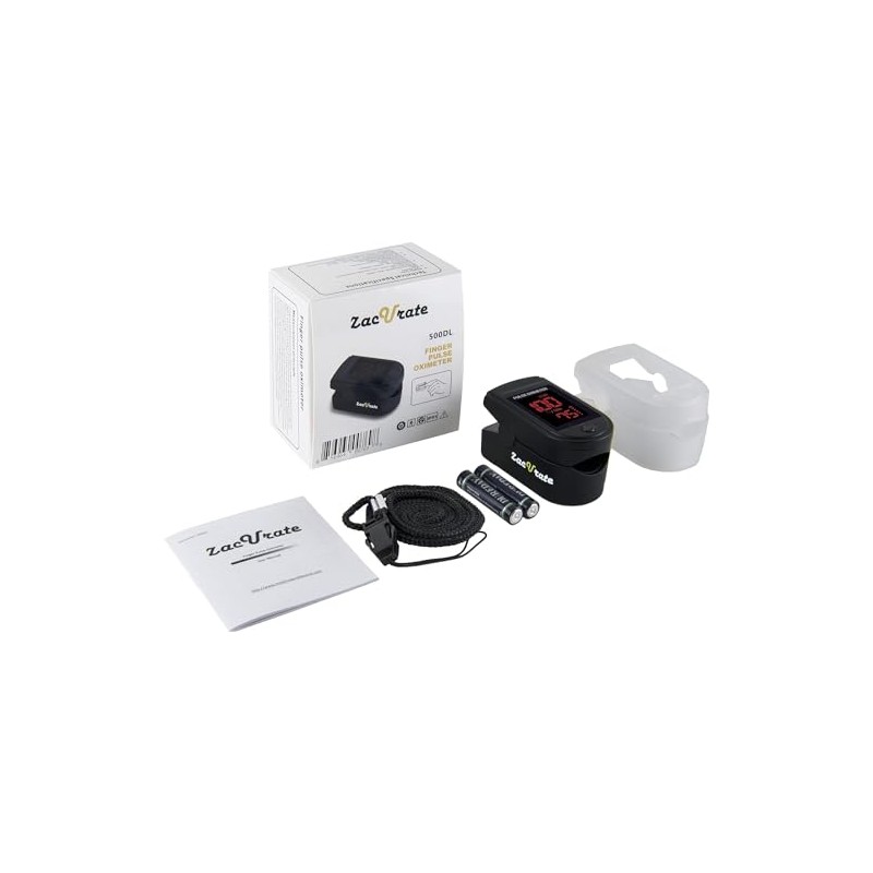 Zacurate 500 Series Fingertip Pulse Oximeter - Royal Black