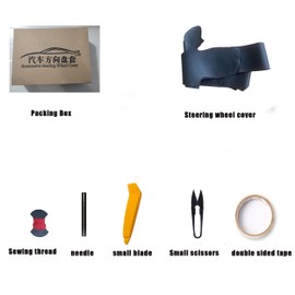 Hand Sewn Black Car Steering Wheel Cover, for Land Rover 4 LR4 2010 2011 2012 2013 2014 2015 2016 Land Rover Range Rover Evoque Discovery 4 Freelander 2