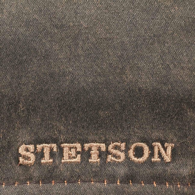 Stetson Level Distressed Cotton Duckbill Flat Cap Medium Brown