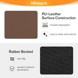 Mimore Coffee Mat - 12x19 Inch Brown Coffee Bar Mat for Countertop - Absorbent, Hides Stains, Rubber Backed - Coffee Bar Accessories Dish Drying Mat Fit Under Coffee Maker Espresso Machine