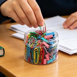 Clips De Papel Multicolor Set De 350 Clips Metálicos De Colores En 6 Clips De Colores Para Papel Para Organizar Documentos Manualidades Gestión Cables Hogar Oficina Escuela Papele