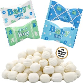 Its A Boy Buttermints, Mint Candies, After Dinner Mints, Butter Mint Candy, Fat-Free, Individually Wrapped (110 Pieces)
