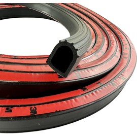 Moyishi D Shape Door Rubber Seal Strip,1" RV Slide Out Seal Self-Adhesive EPDM Rubber, Weather Stripping for Fill Gaps,Apply to Car,Truck,RV,Boat and Home Application (16 Feet)