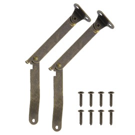 sourcing map 2Pcs 3.5" Folding Lid Support Hinges, Lift Up Stay Hinge, 180 Degree Rotatable Iron Hinges with Screws for Wooden Boxes Jewelry Case Display, Bronze