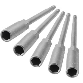 Utoolmart 5Pcs 1/4"Quick-Change Hex Shank, 10mm Nut Setter Driver Drill Bit, Metric No-magnetic, Length:150mm