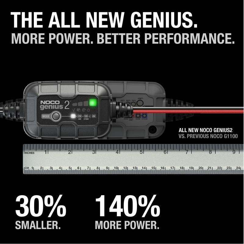 NOCO GENIUS2 2A Smart Car Battery Charger, 6V and 12V,