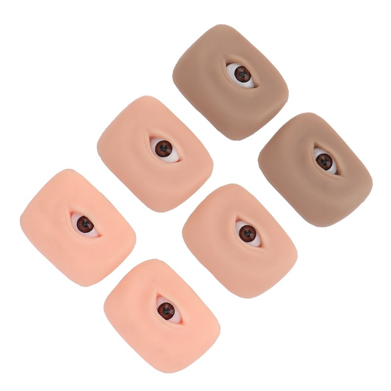 3 Pairs 3D Fake Eye Practice Skin Silicone Microblading Eyebrow