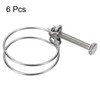 sourcing map 6Pcs Double Wire Hose Clamp, 53-60mm Adjustable Stainless