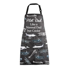 MBMSO Pilot Dad Apron Pilot Aviation Gifts Apron Funny Pilot Dad Gifts Like a Normal Dad but Cooler Airplane Cooking Apron, Pilot Dad Apron-b, Standard