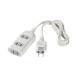 BUFFALO BSTAPSH2320WH 2-Pin Power Strip, 3-Outlet Type, With Shutter, 6.6 ft (2 m), White