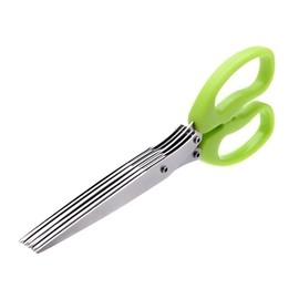 5-Blade Herb Scissors with Comfort Grip Handle, Kitchen Shears for Cutting Herbs and Nori, Green