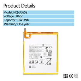 Pinsinholy HQ-3565N HQ-3565S Battery Compatible with Galaxy Tab A7 Lite A7 Lite 8.7" 2021 SM-T220 SM-T225 SM-T225C SM-T225N Series 3.82V 19.48Wh 5100mAh with Tools