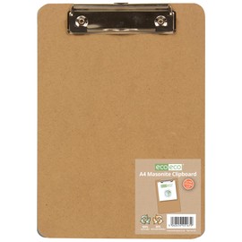 eco-eco A4 Masonite Strong Clipboard with Low Profile Metal Clip, eco167