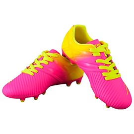 Vizari Kid's Liga FG Firm Ground Outdoor Soccer Shoes | Cleats (3.5 Big Kid, Pink/Yellow)