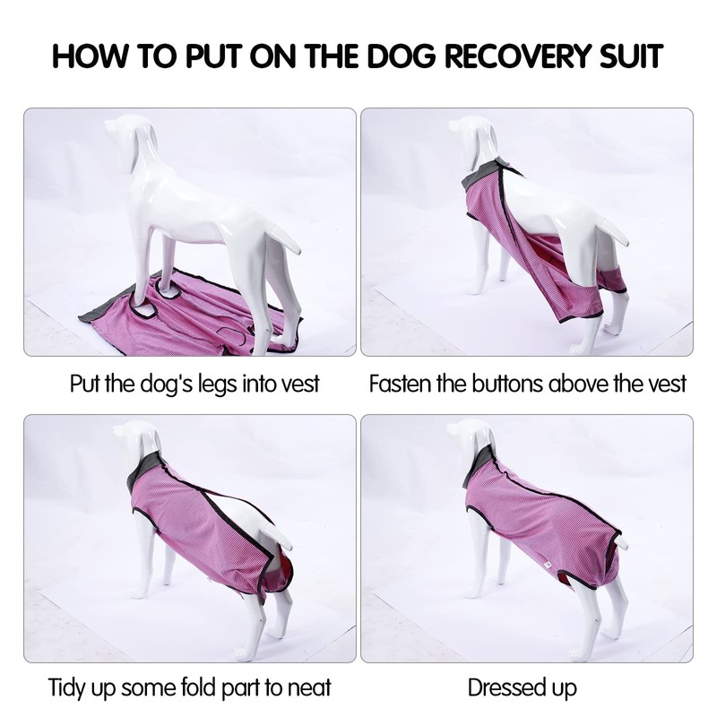 Dotoner Dog Recovery Suit Abdominal Wound Puppy Surgical Clothes Post-Operative