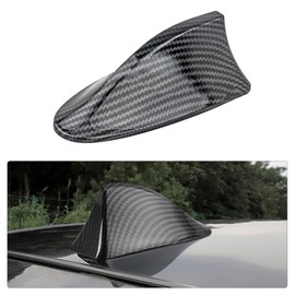 Wogomz Shark Fin Antenna Cover for Car, Auto Top Roof Aerials AM/FM Radio Signal Base with Adhesive Tape, Decorative Top Mounted Dummy Roof Aerial, Universal Car Accessories (Carbon Fiber)