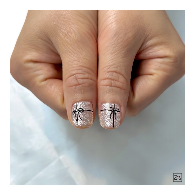 Dara Beauty 2024 June Art of the MonthGlitter Ribbon Nail❣