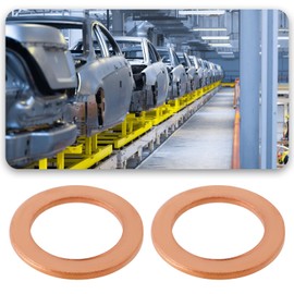 The Lord of the Tools 200Pcs Flat Ring Copper Crush Washer Copper Sealing Gasket Sealing Copper Gasket Ring for Automotive Industrial 12x8x1mm