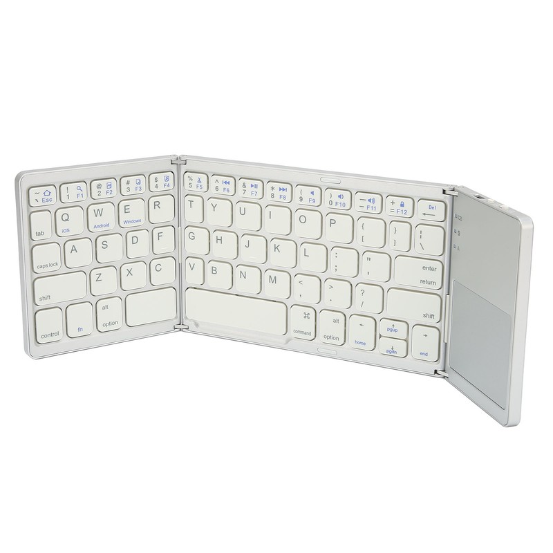 Foldable Bluetooth Keyboard 63 Keys Metal Ultra Thin Mini Folding