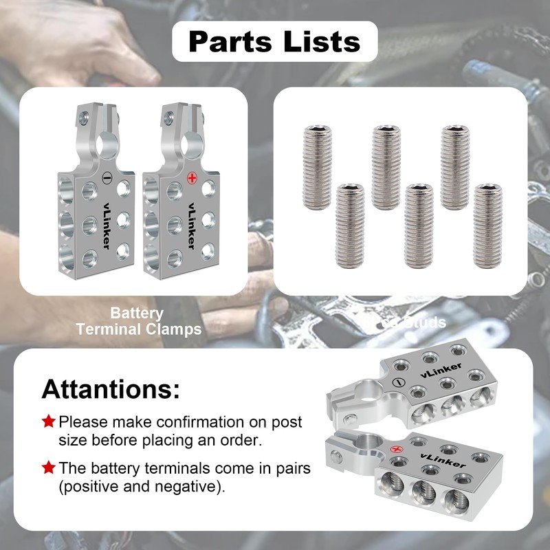 VGATE vLinker 6x00 (2/0) AWG Gauge Lead-Acid Battery Terminals Clamp,