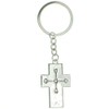Mi Amore Cross Split-Ring-Keychain Silver-Tone