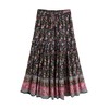 Milumia - Falda larga con estampado floral clásico para mujer,
