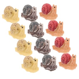 Operitacx 12pcs Micro Landscape Snail Alien Snail Statue Gnomes Garden Ornaments Miniature Snails for Fairy Garden Snail Outdoor Statues Small Snail Figure Mini Vase Synthetic Resin