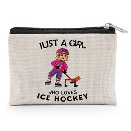 Hockey Gifts for Ice Hockey Lovers Coin Purse Sports Fans Team Players Christmas Birthday Presents Athletics Appreciation Gift Thank You Zipper Change Pouch for Coach Friend Sister