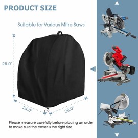 Power Miter Saw Cover, 420D Heavy Duty Dustproof Planers Machine Organizer Accessories, 28"Dx24"Wx28"H