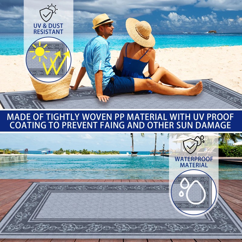 EEZ RV Products 9'x18'FT Heavy Duty Reversible/Dur - Vine Grey