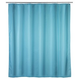 Wenko Anti Mould Shower Curtain - Plain, Antibacterial & Washable with 12 Shower Curtain Rings